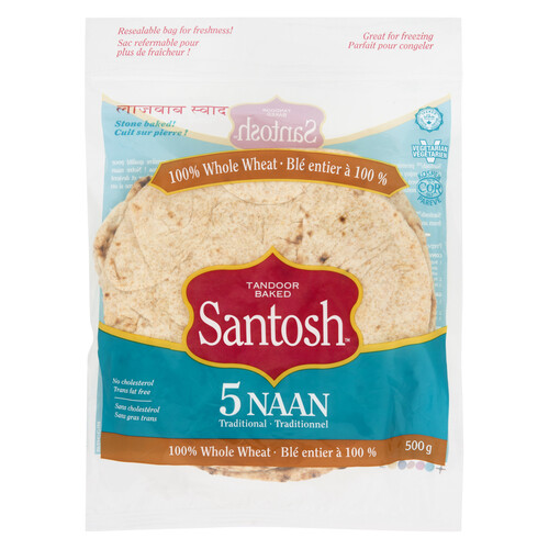 Santosh Naan Whole Wheat 500 g (frozen)
