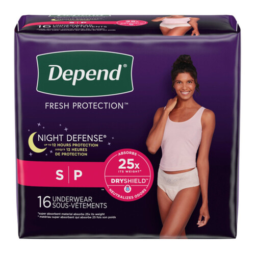 Depend Women's Underwear Overnight Small 16 Count