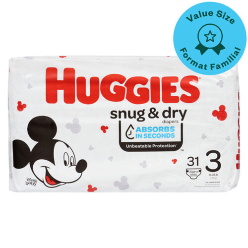 Huggies Diapers Snug & Dry Size 3 31 Count