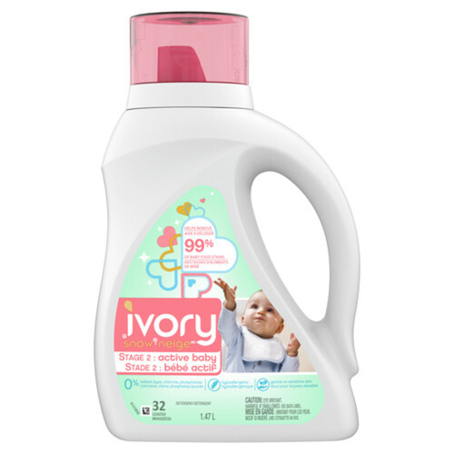 Ivory Snow Stage 2 Active Baby Liquid Laundry Detergent 32 Loads 1.47 L