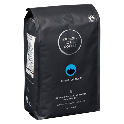 Kicking Horse Coffee Organic Whole Bean Coffee Three Sisters Medium Roast 850 g