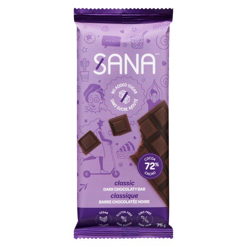 Sana Vegan Gluten-Free Dark Chocolaty Bar Classic 75 g