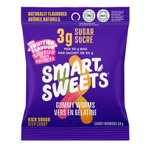 SmartSweets Candy Gummy Worms 50 g