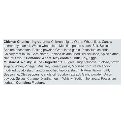 Pinty's Breaded Cooked Chicken Boneless Thigh Chunks Mustard & Whiskey Sauce 780 g (frozen)