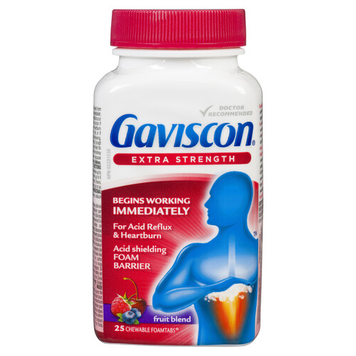 Gaviscon Antacid Extra Strength Chewable Fruit 25 EA