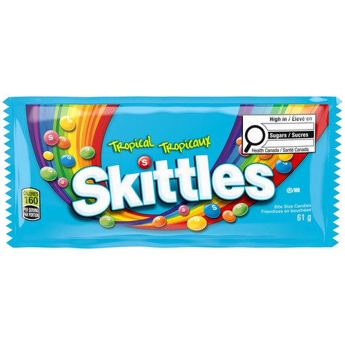 Skittles Chewy Candy Tropical Full Size Bag 61 g