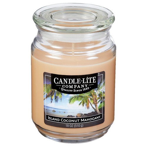 Candle Lite Jar Candle Island Coconut Mahogany 18oz