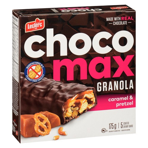 Leclerc Chocomax Nut free Granola Bars Caramel Pretzel 5 x 175 g