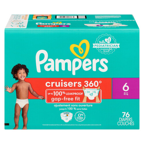 Pampers Diapers Cruisers 360 Size 6 76 Count