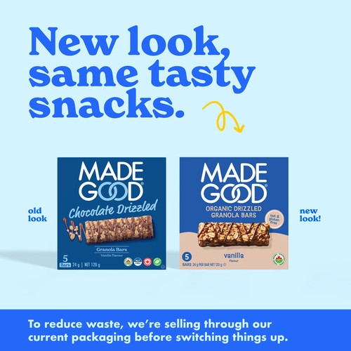 MadeGood Drizzled Granola Bars Vanilla Chocolate 5 x 24 g