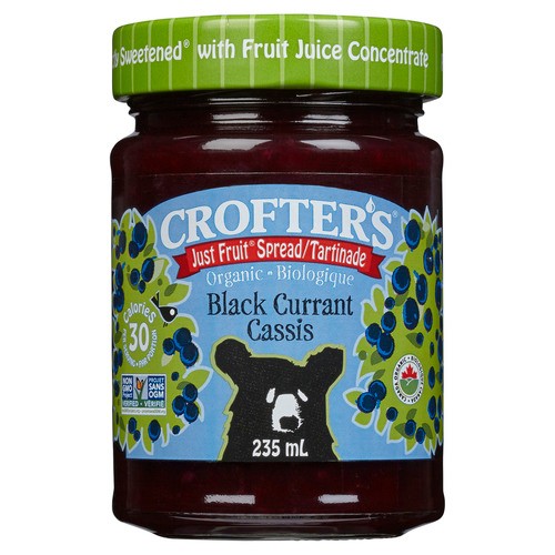 Crofters Organic Just Fruit Spread Black Currant Cassis 235 ml
