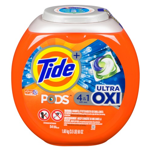 Tide Liquid Laundry Detergent Pods Ultra OXI 54 Use 1.6 kg