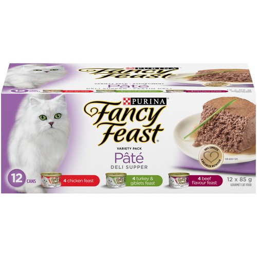 Fancy Feast Wet Cat Food  Pâté Deli Supper Variety Pack 12 x 85 g
