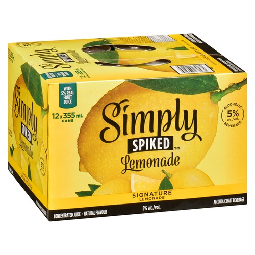 Simply Spiked Alcoholic Malt 5% Alcohol Signature Lemonade 12 x 355 ml (cans)