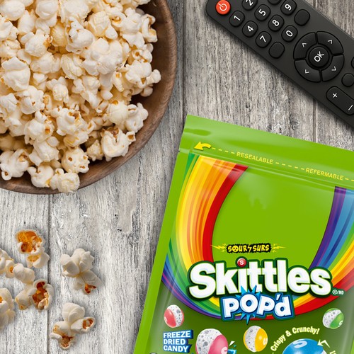 Skittles Pop'd Freeze Dried Candy Sour 155 g