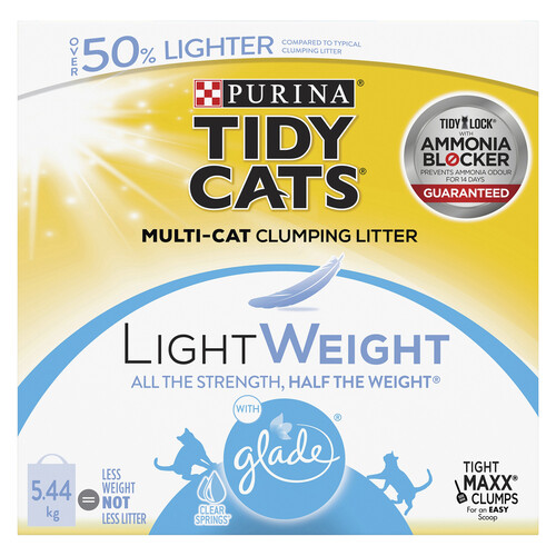 Tidy Cats Cat Litter LightWeight with Glade Clear Springs 5.44 kg