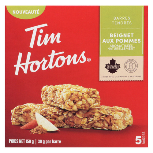 Tim Hortons Nut Free Chewy Granola Bars Apple Fritter 5 x 150 g