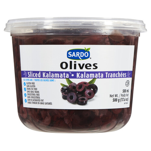 Sardo Gluten-Free Olives Sliced Kalamata 500 ml