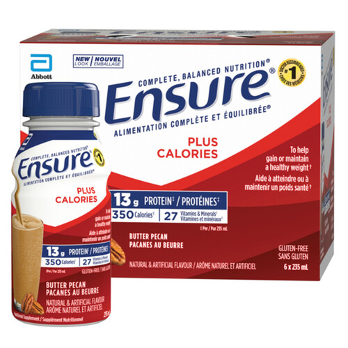 Ensure Plus Gluten-Free Meal Replacement Butter Pecan 6 x 235 ml (bottles)