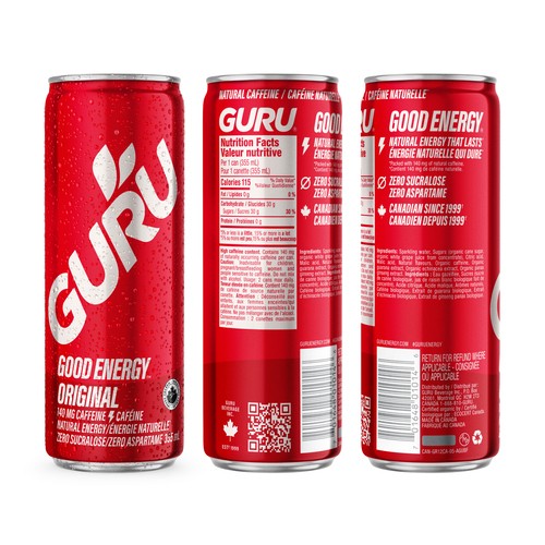 Guru Energy Drink Natural Original 24 x 355 ml (cans)