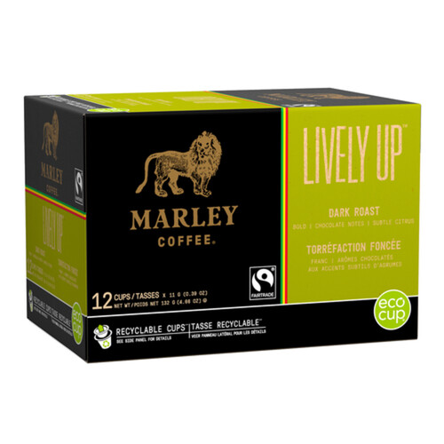 Marley Coffee Lively Up Dark Roast Coffee 12 Count 132 g