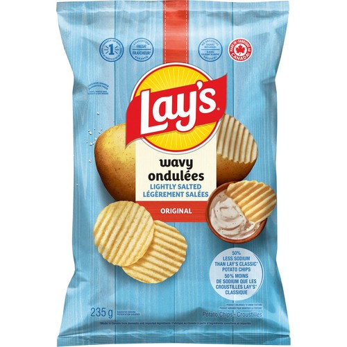 Lay's Potato Chips Wavy Lightly Salted 235 g
