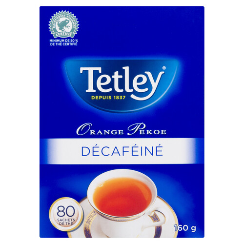 Tetley Tea Decaf Orange Pekoe 80 Tea Bags
