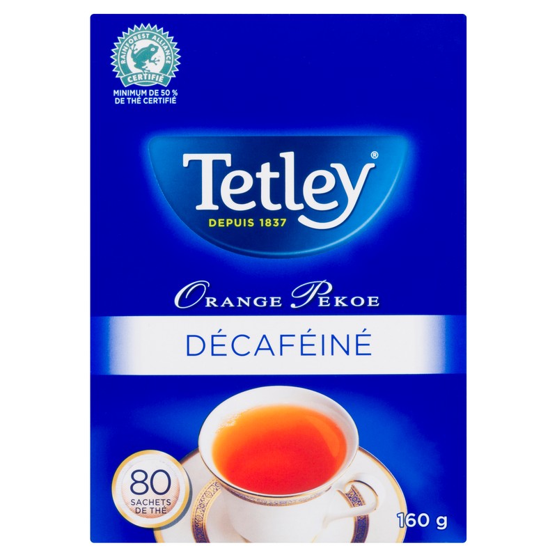 Tetley Tea Decaf Orange Pekoe 80 Tea Bags - Voilà Online Groceries & Offers