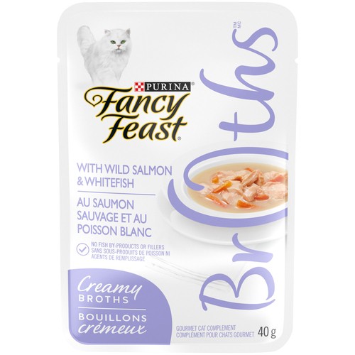 Fancy Feast Creamy Broths Cat Treats with Wild Salmon & Whitefish 40 g