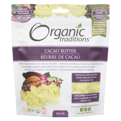 Organic Traditions Organic Cacao Butter 227 g