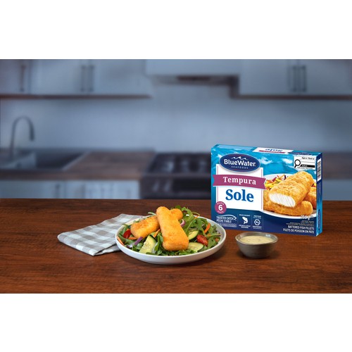 BlueWater Seafoods Frozen Sole Fillets Tempura Battered 350 g