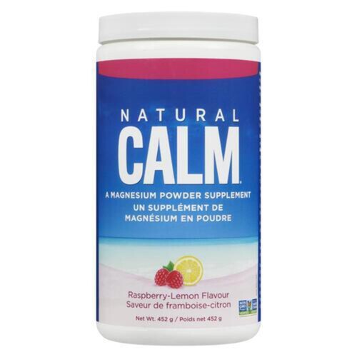 Natural Calm Magnesium Powder Supplement Raspberry Lemon 454 g