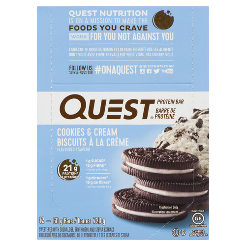 Quest Protein Bar Cookies & Creme 12 x 60 g
