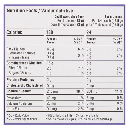 Wholly Veggie Vegan Frozen Cauliflower Wings Japanese-Style BBQ 375 g