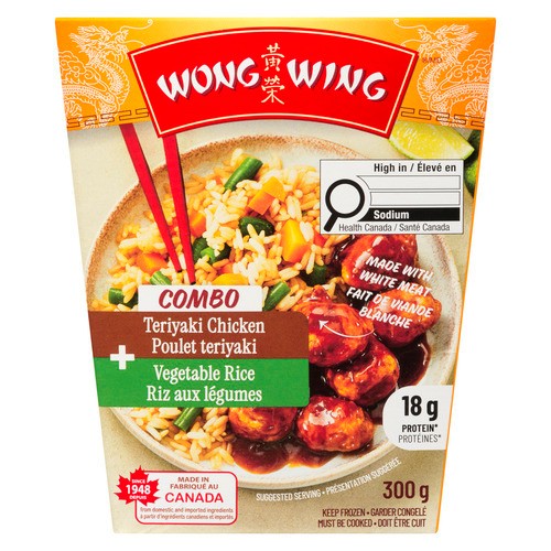 Wong Wing Frozen Rice Combo Teriyaki Chicken + Vegetable 300 g