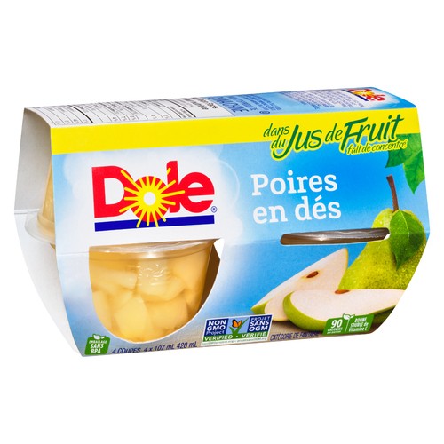 Dole Diced Fruit Bowl Pears 4 x 107 ml