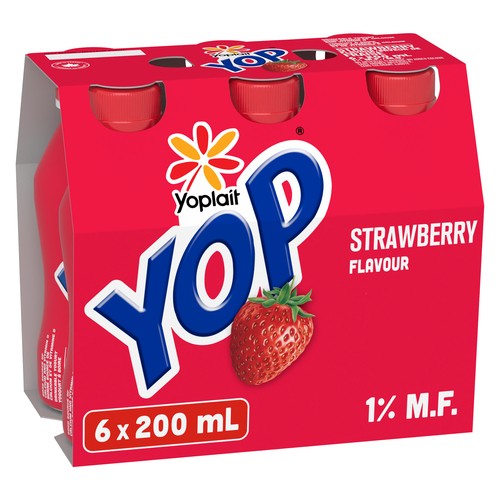 Yoplait Yop 1% Drinkable Yogurt Strawberry 6 x 200 ml