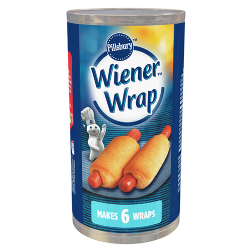 Pillsbury Wiener Wraps Refrigerated Dough Ready to Bake 6 Pack 200 g