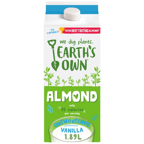 Earth's Own Unsweetened Almond Milk Alternative Vanilla 1.89 L