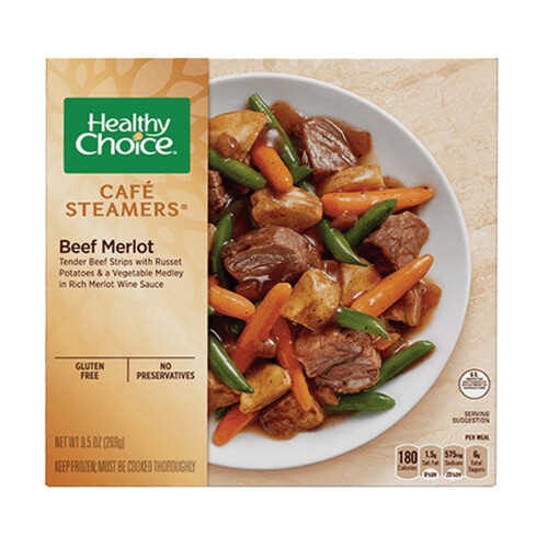 Healthy Choice Gluten-Free Frozen Entree Gourmet Steamer Beef Merlot 269 g