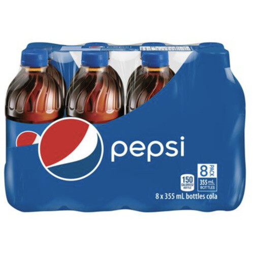 Pepsi Pop Soft Drink 8 x 355 ml (bottles)