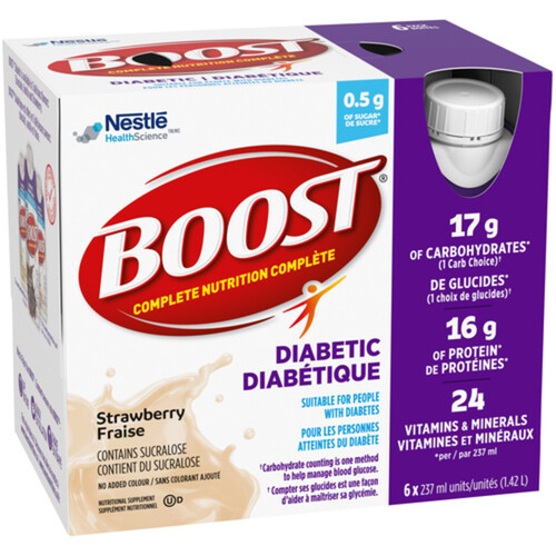 Boost Diabetic Drink Strawberry 6 x 237 ml