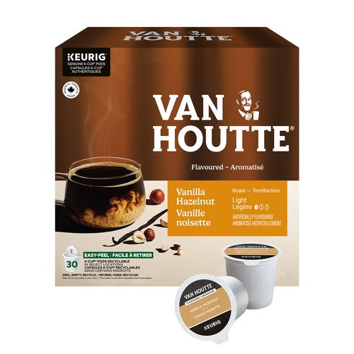 Van Houtte Coffee Pods Light Roast Vanilla Hazelnut 30 K-Cups 300 g