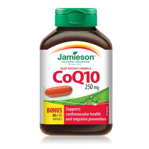 Jamieson Supplement CoQ10 250 mg Softgels 45 Count
