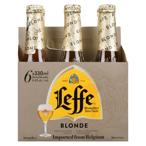Leffe Beer 6.6% Alcohol Blonde 6 x 330 ml (bottles)