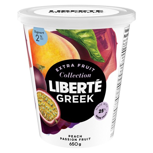 Liberté 2% Greek Yogourt Peach Passion Fruit 650 g