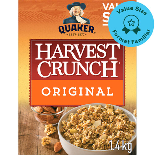 Quaker Harvest Crunch Granola Cereal Original 1.4 kg