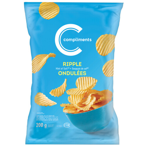 Compliments Ripple Potato Chips Hint Of Salt 200 g