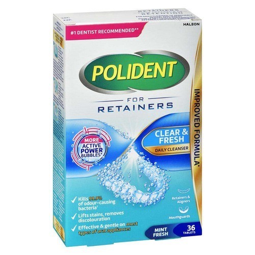 Polident Daily Cleanser For Retainers Mint Fresh Tablets 36 Count