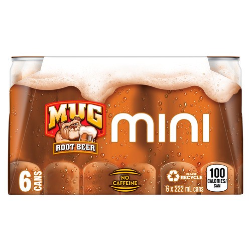 Mug Soda Root Beer Mini 6 x 222 ml (cans)